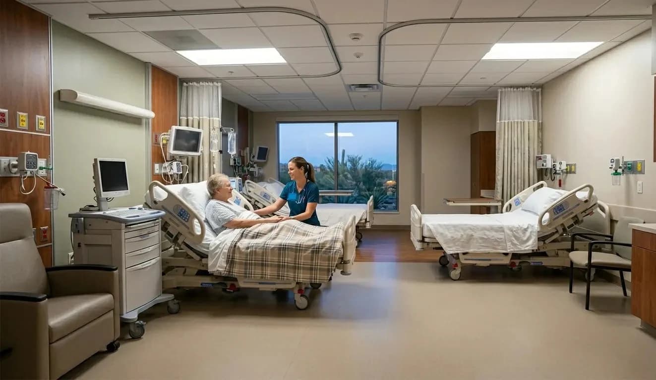 Travel registered nurse providing care at an Arizona hospital
