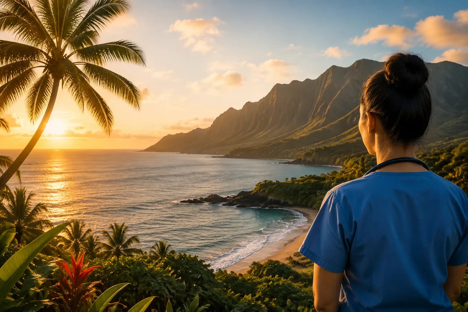 Travel registered nurse providing care at a Hawaii hospital