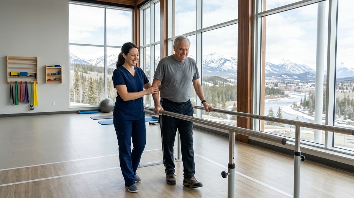 Physical therapy gym at the regional hospital in Bethel, Alaska