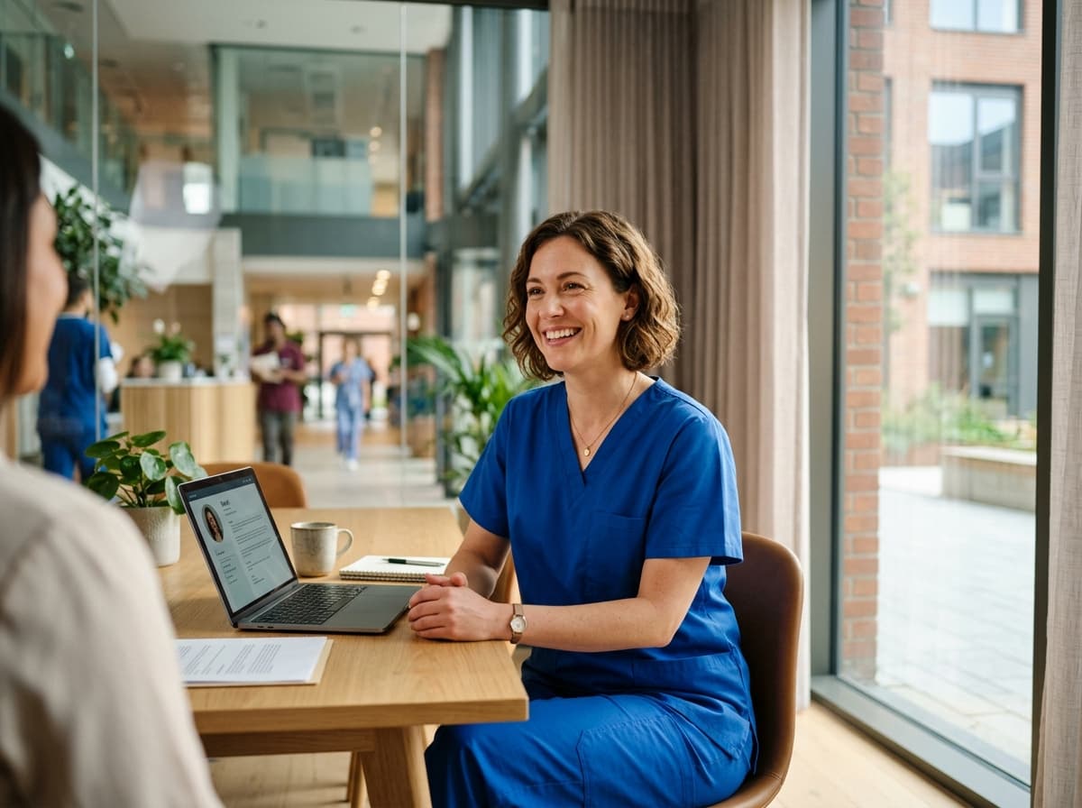 Healthcare recruiter speaking with a candidate