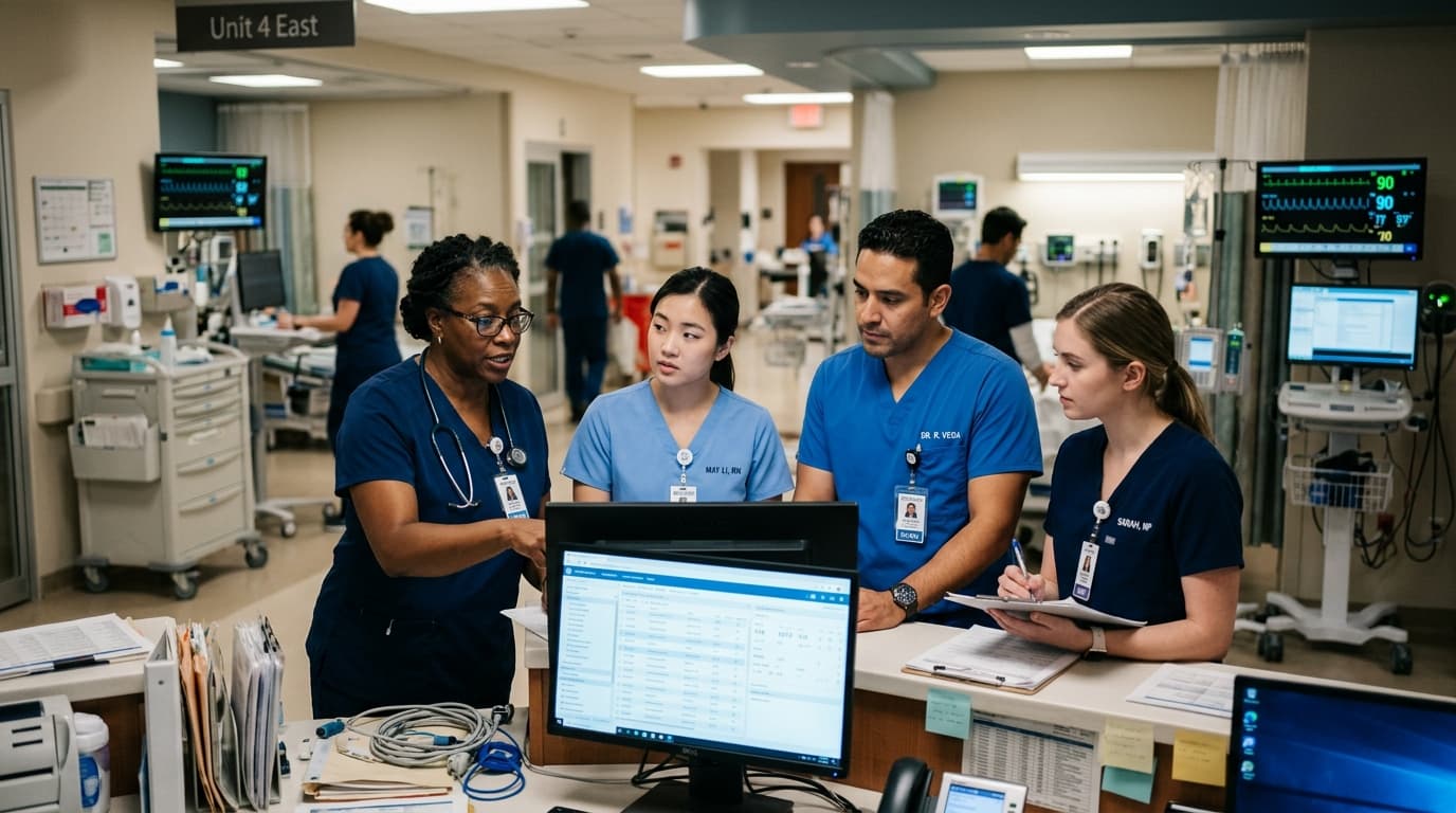 Dedicated travel nurse supporting healthcare facilities