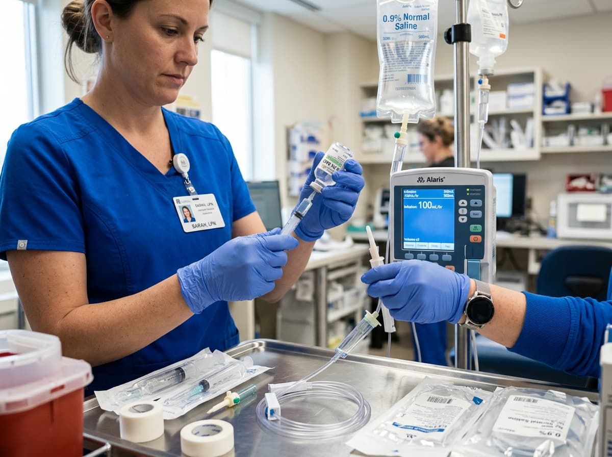 A nurse drawing blood from a patient