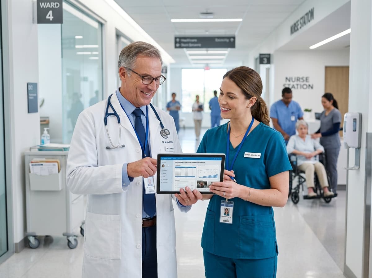 Advanced practice healthcare professionals collaborating on patient care