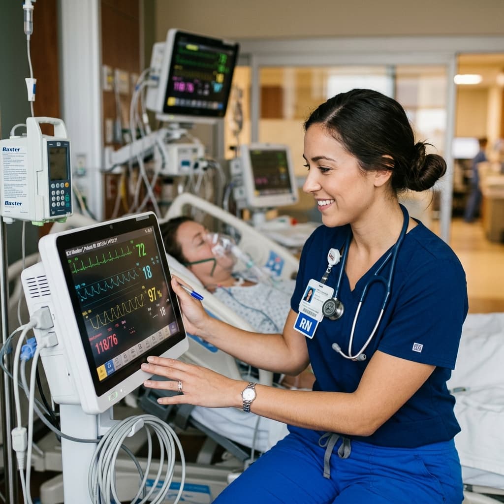 Nursing professional providing patient care