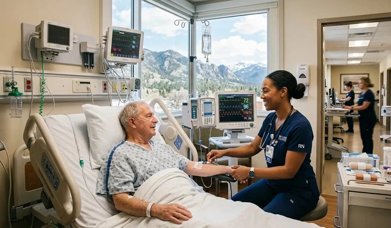Travel registered nurse providing care at a Montana hospital