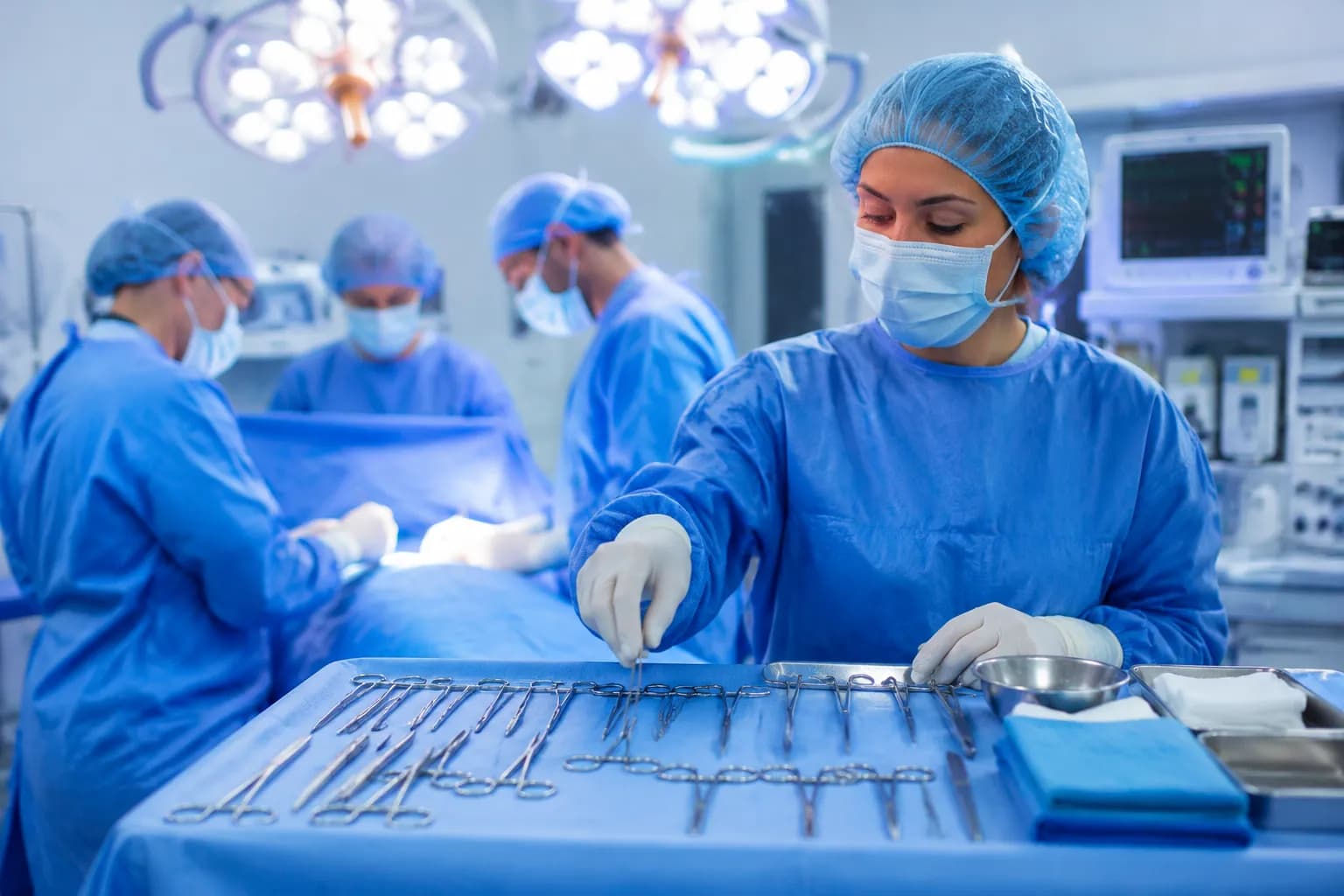 Travel surgical technologist in a California operating room