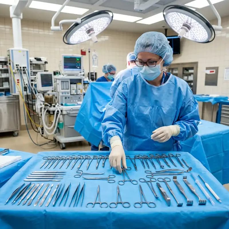 Travel surgical technologist in a New York operating room