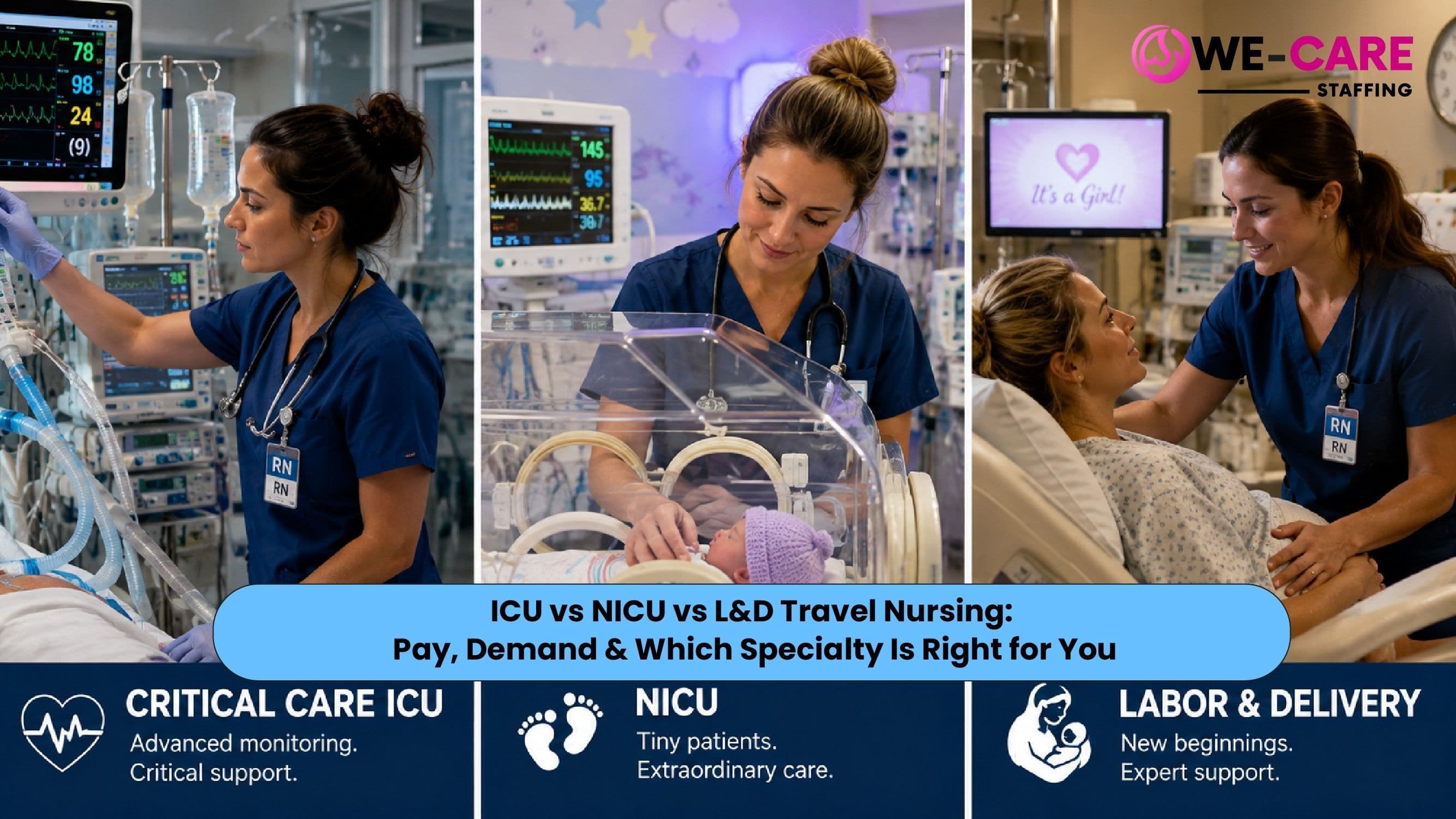 ICU vs NICU vs L&D Travel Nursing: Pay, Demand & Which Specialty Is Right for You